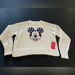 Disney Women's Cream Sweater with Mickey Mouse Star Design